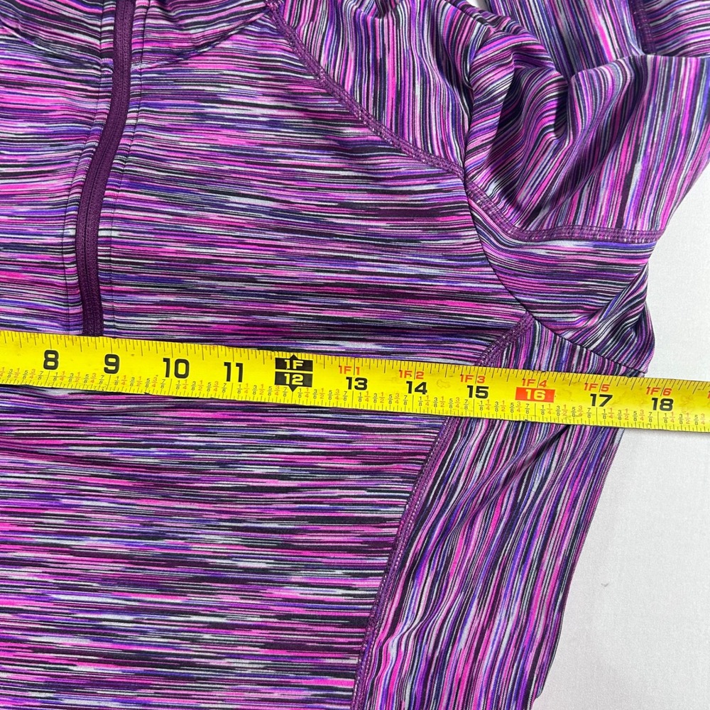 prAna 1/4 Zip Pullover Womens S Purple Space Dye Thumbhole Running Hiking Top - Picture 7 of 9